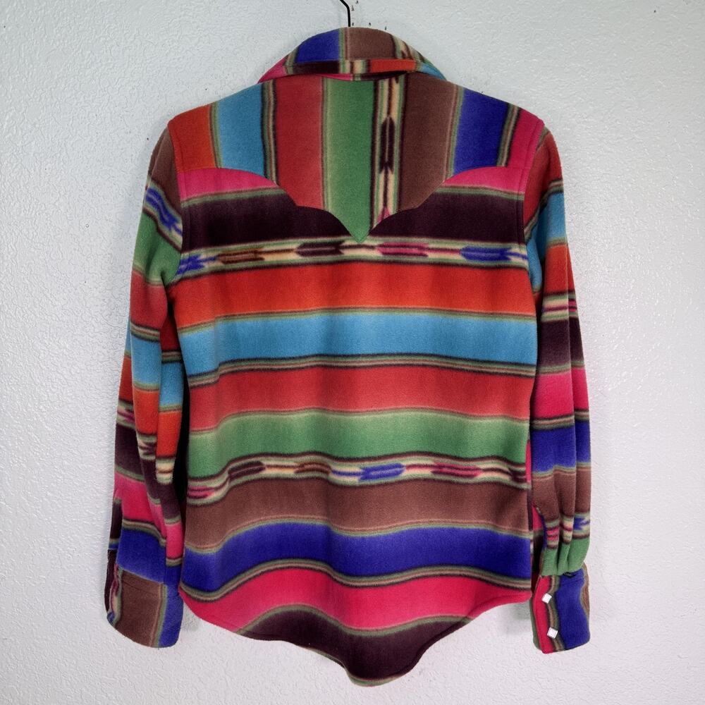 Rockmount Ranch Wear Shirt Womens Small Serape Stripe Fleece Western Snap USA - Picture 2 of 10